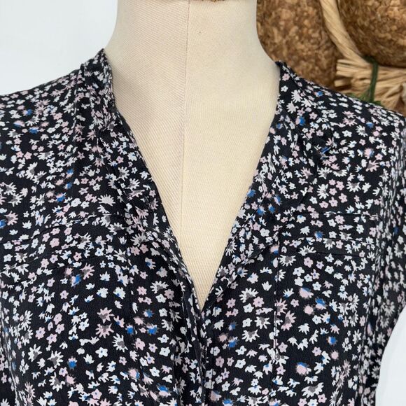 Rebecca Taylor‎ Pop Ditsy Floral Silk Tie Waist Knee Length Feminine Dress 6 - Picture 11 of 14